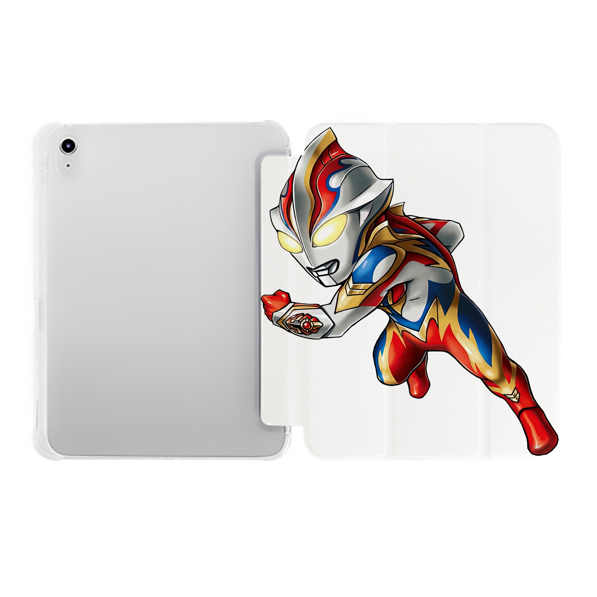 （画像用） ウルトラマン Ultraman IPad ケース ペン収納付き 三つ折りスタンド PUレザー×シリコン 対応機種9.5/10.5/10.9インチ